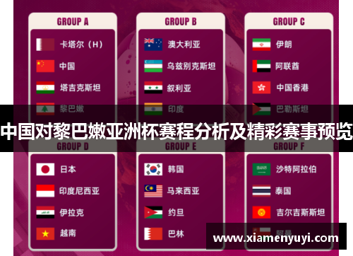 中国对黎巴嫩亚洲杯赛程分析及精彩赛事预览
